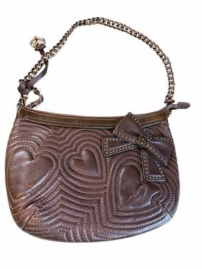 BRIGHTON  Leather Hearts Handbag with chain strap super soft like new